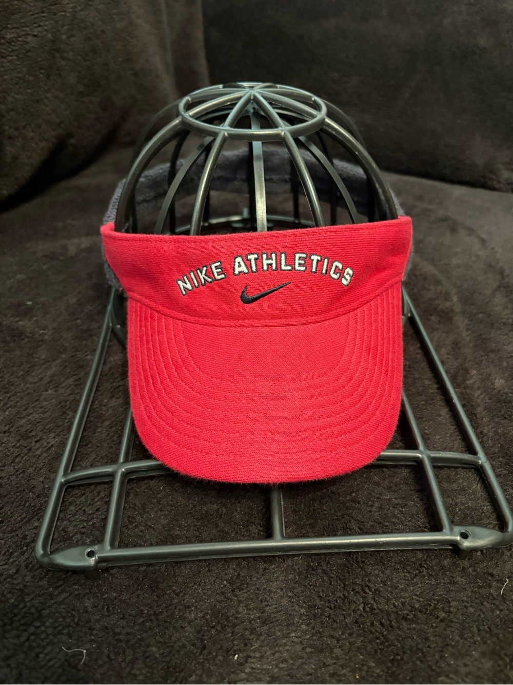 Nike Athletics Vintage 90s Y2K #71 Red Navy Sweatband Visor OSFA F30206-WDA